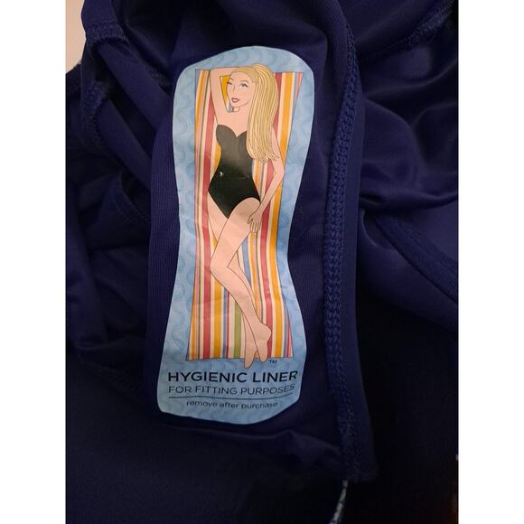 Spanx Swim Suit Plus Shaped Blue Snake One Piece Underwire Sz 14 D/DD NWT $198 - Picture 11 of 12